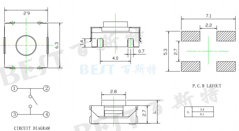 輕觸開(kāi)關(guān)TS-1047